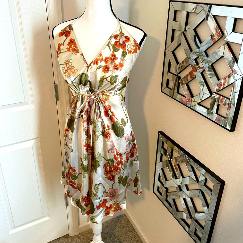 Floral silk dress